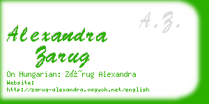 alexandra zarug business card